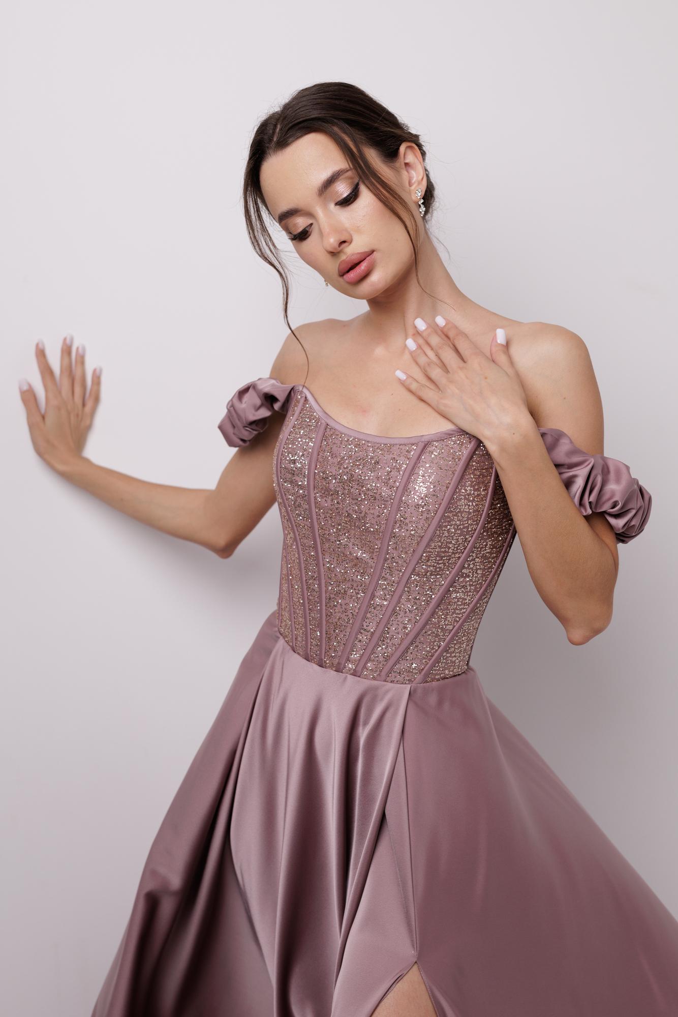 Вечернее платье LILU лиловая пудра