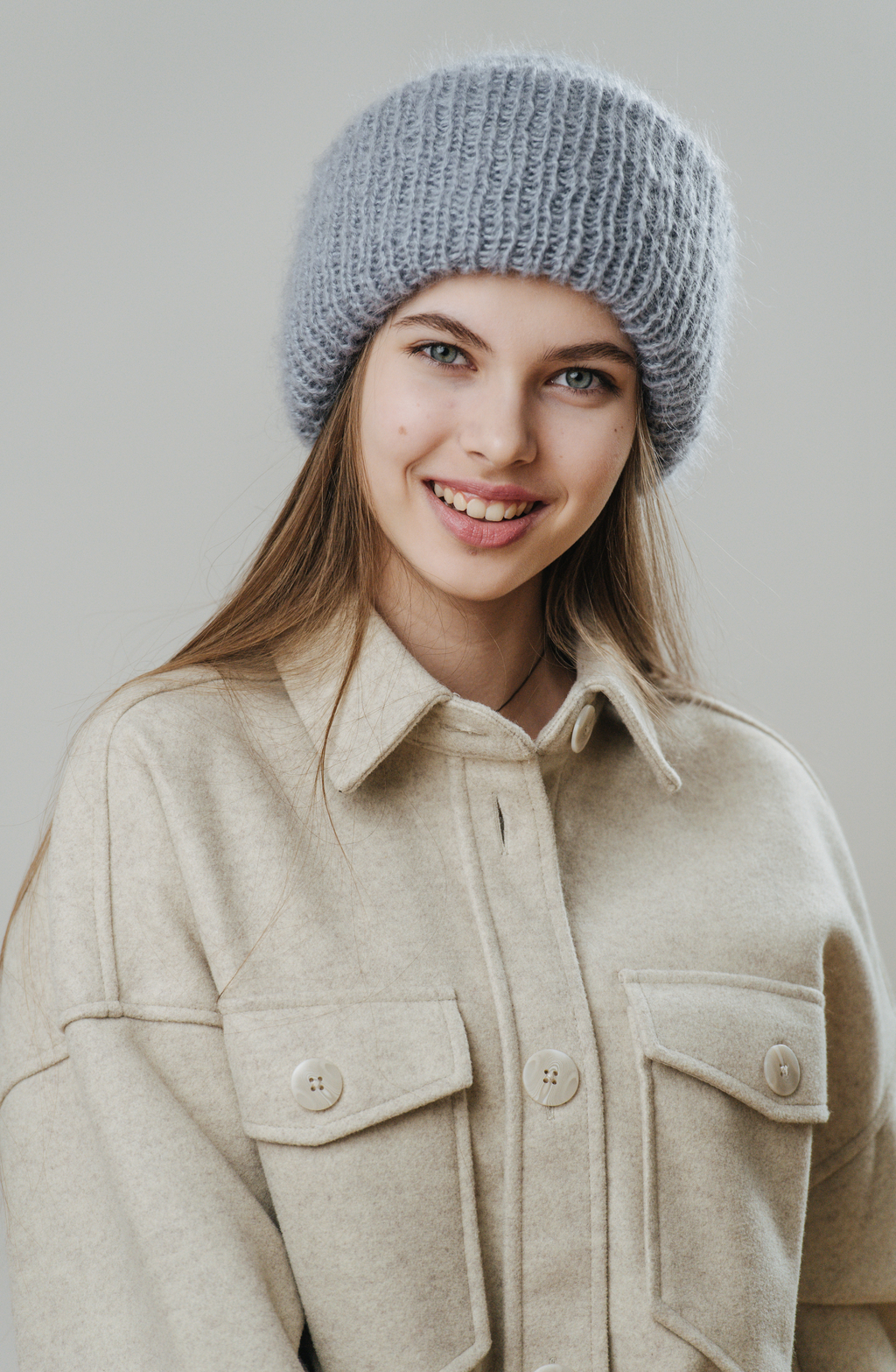 Double hat 1 нить серебристый