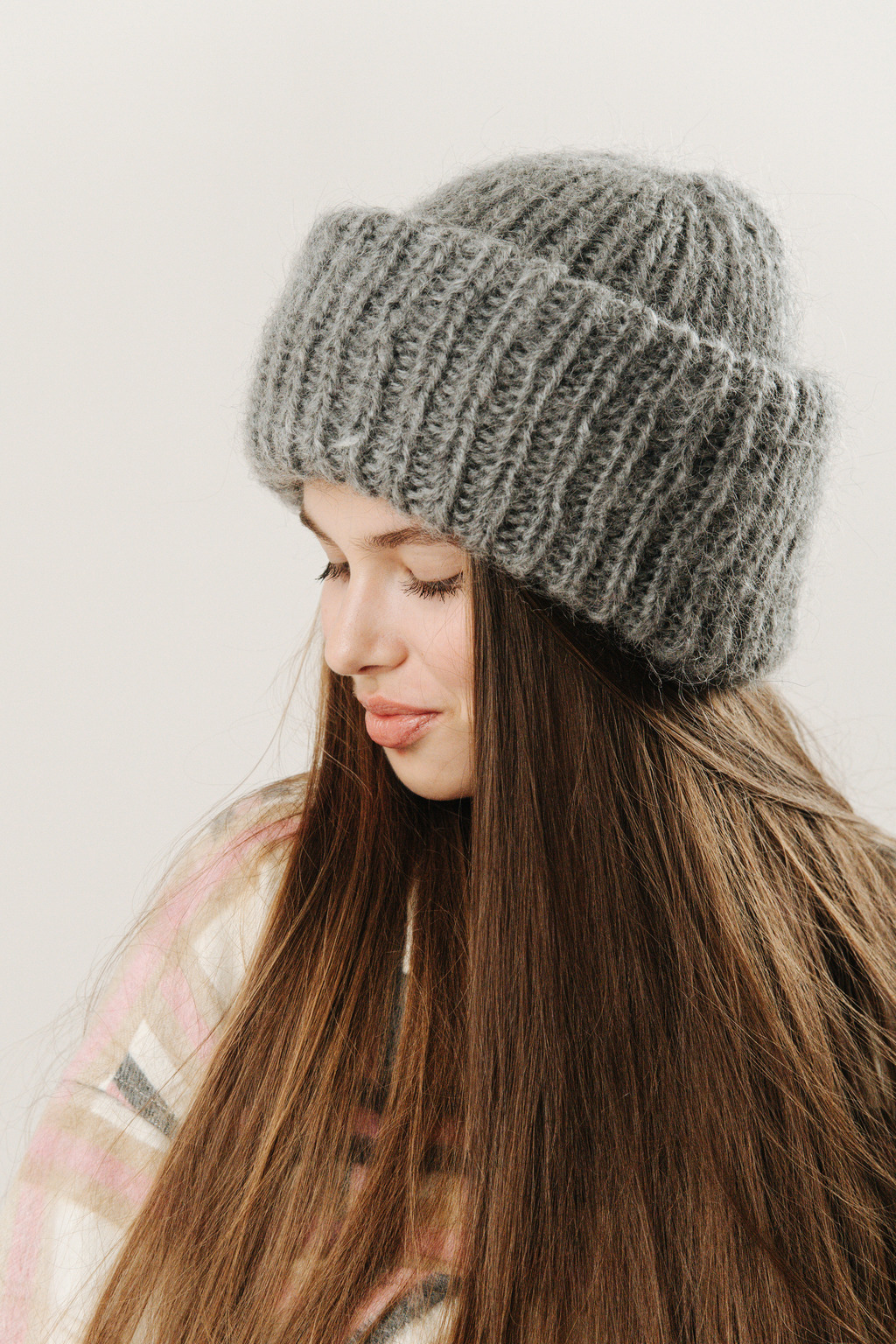 Double hat 2 нити серый меланж