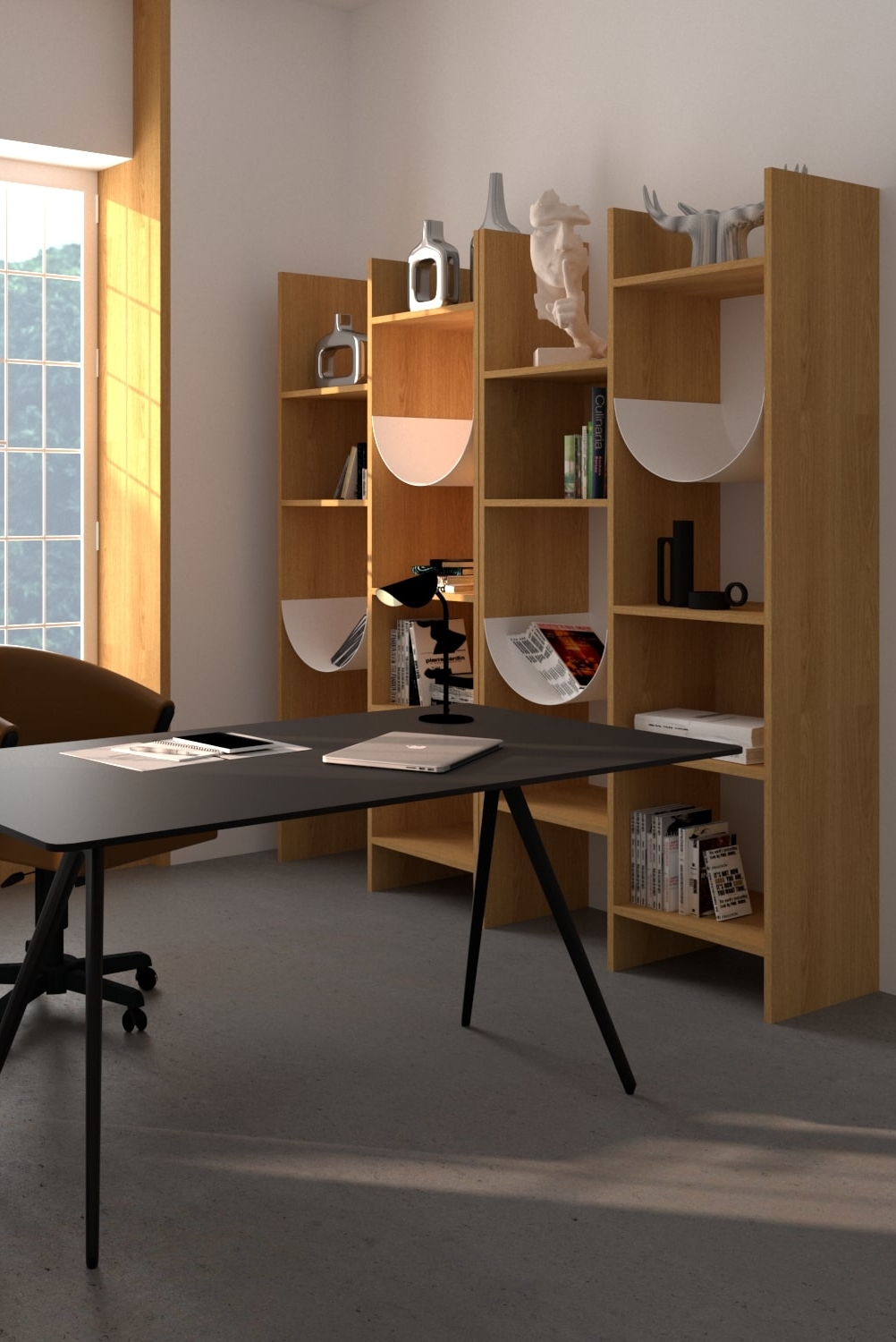 Стеллаж с металлическими деталями Native