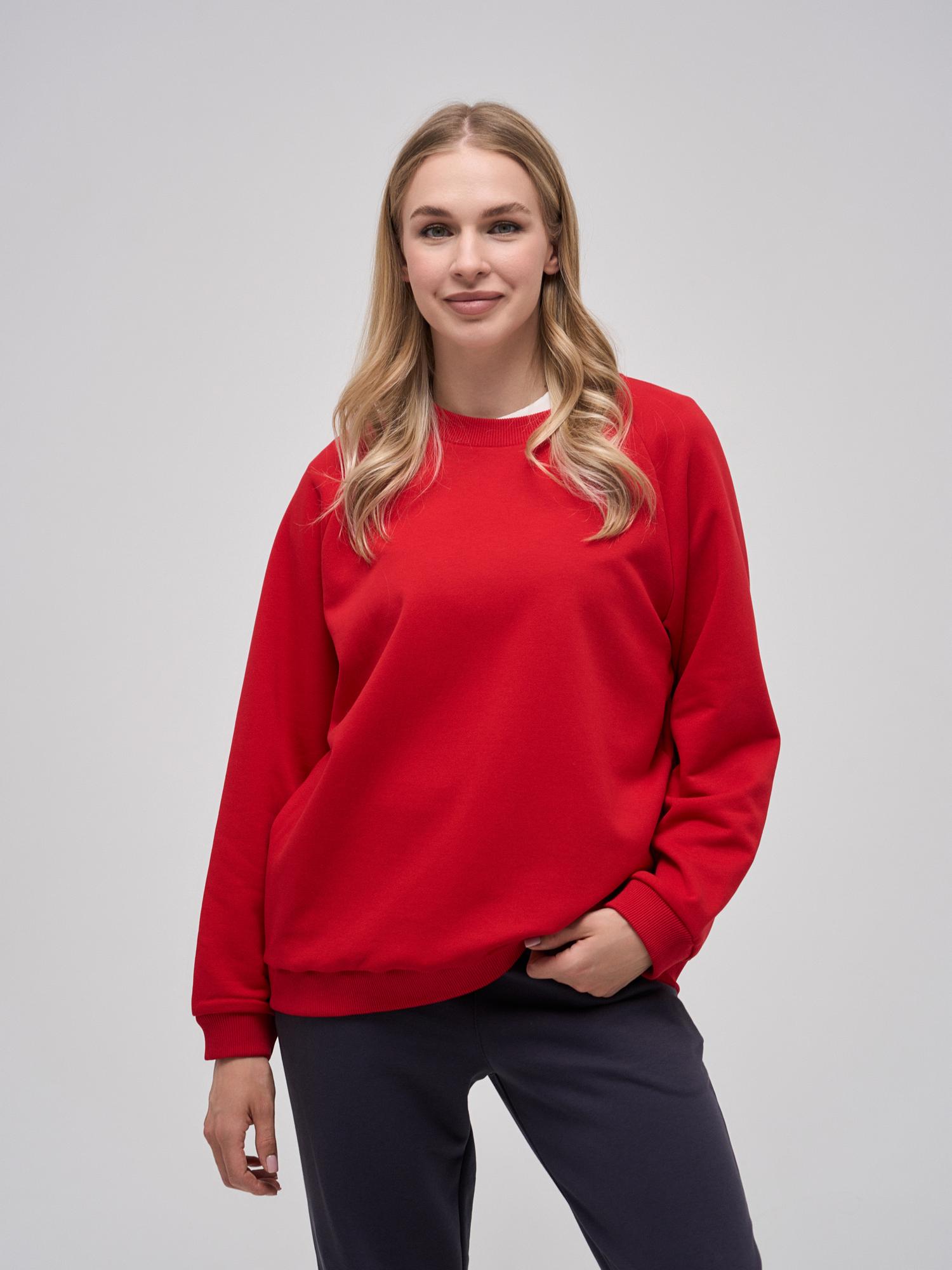 Свитшот женский оверсайз красный