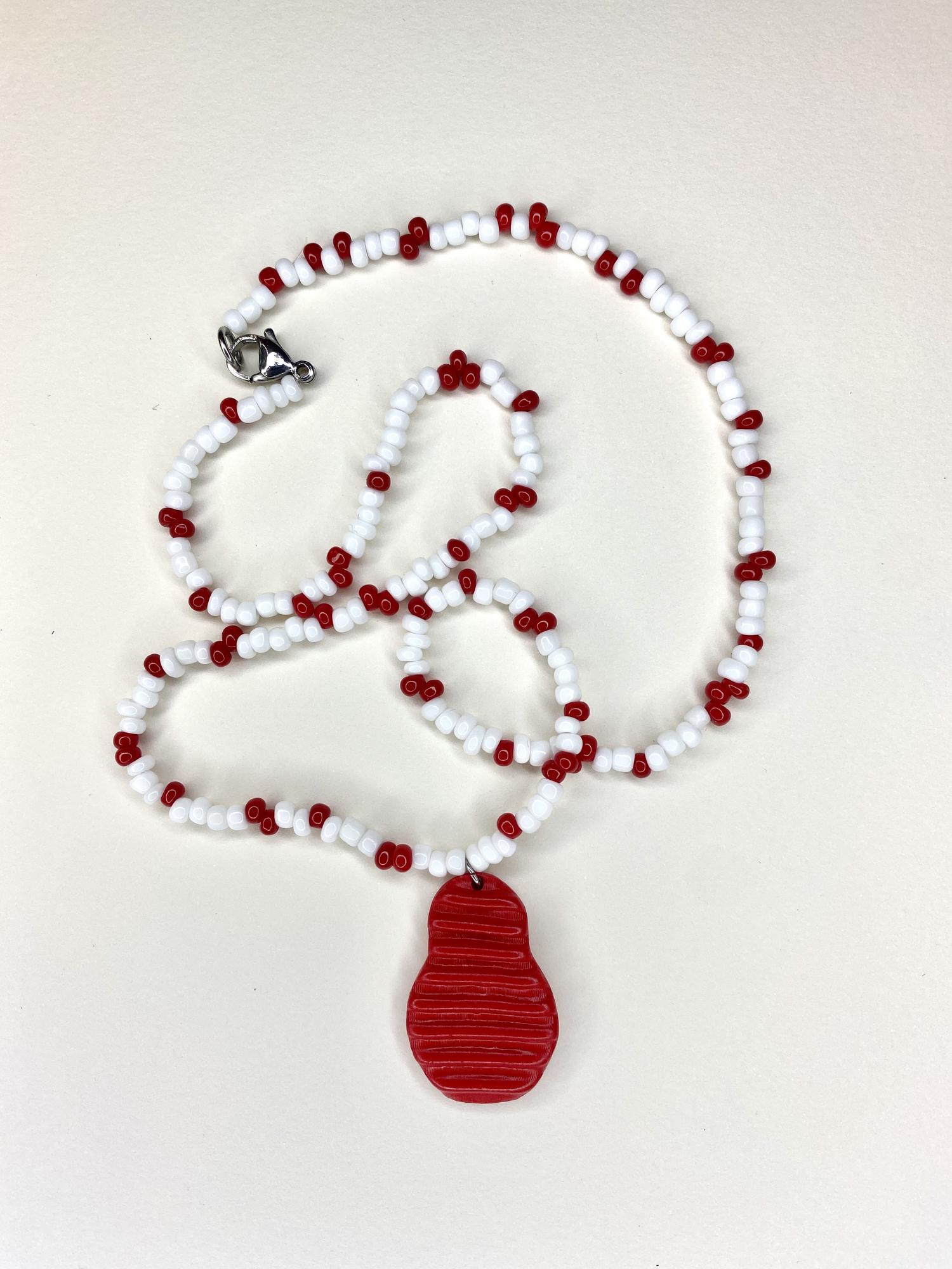 Бусы Матрешка hi-tech красная