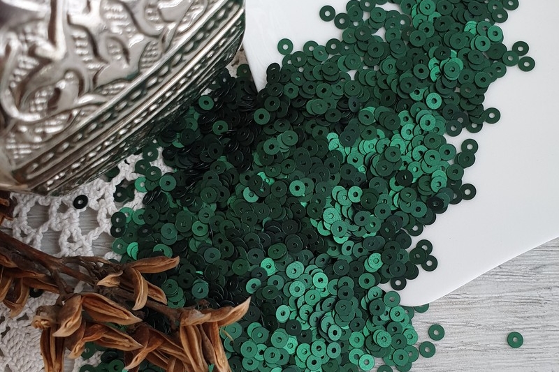итальянские пайетки изумрудный