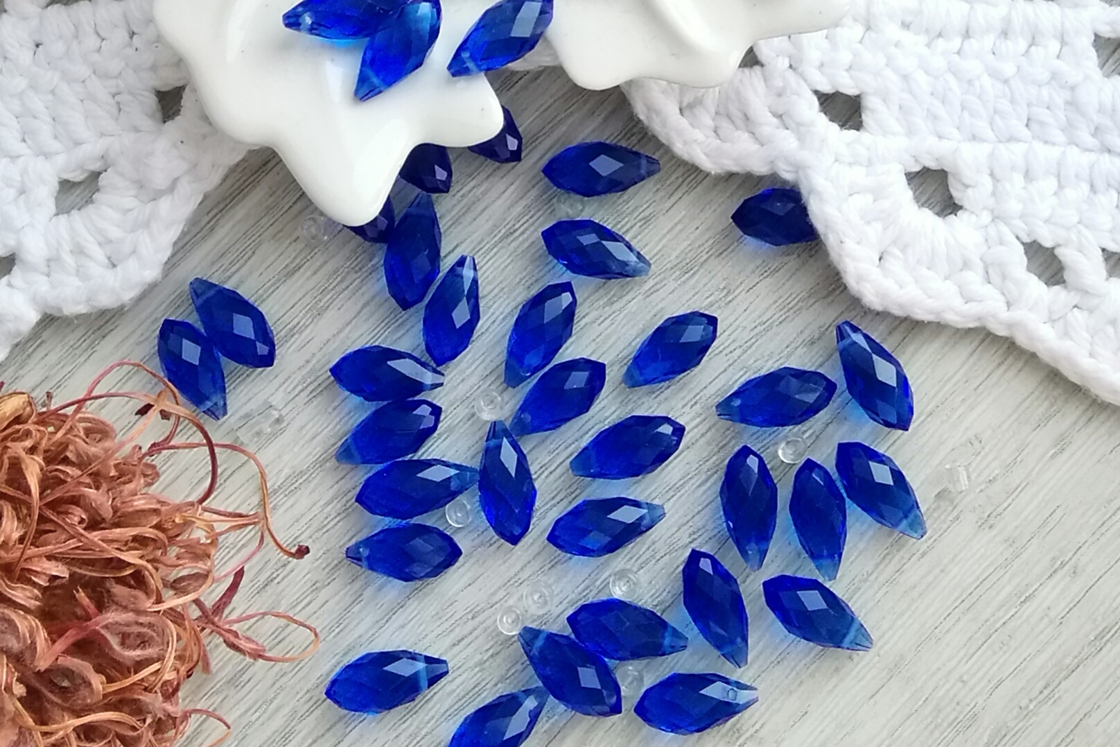 бусины капли стеклянные граненые