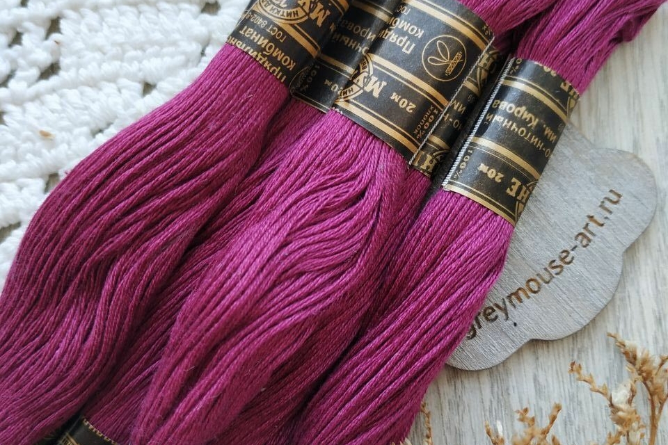 мулине хлопок бордовые 1412