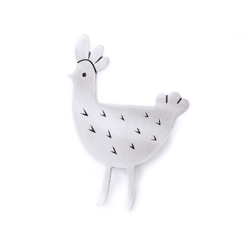 Курочка брошь