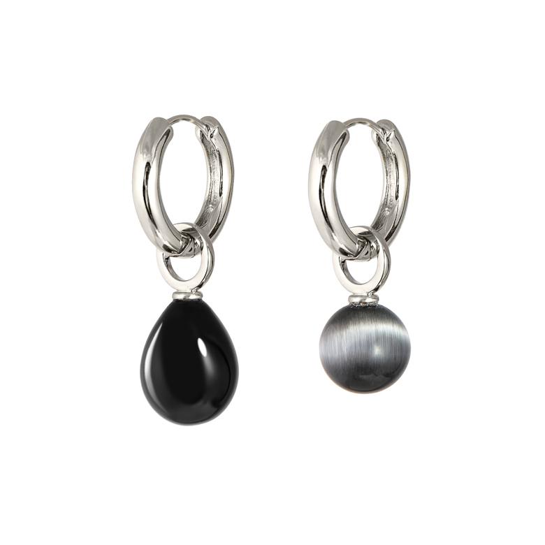 Серьги Ring silver 19 мм с подвесками