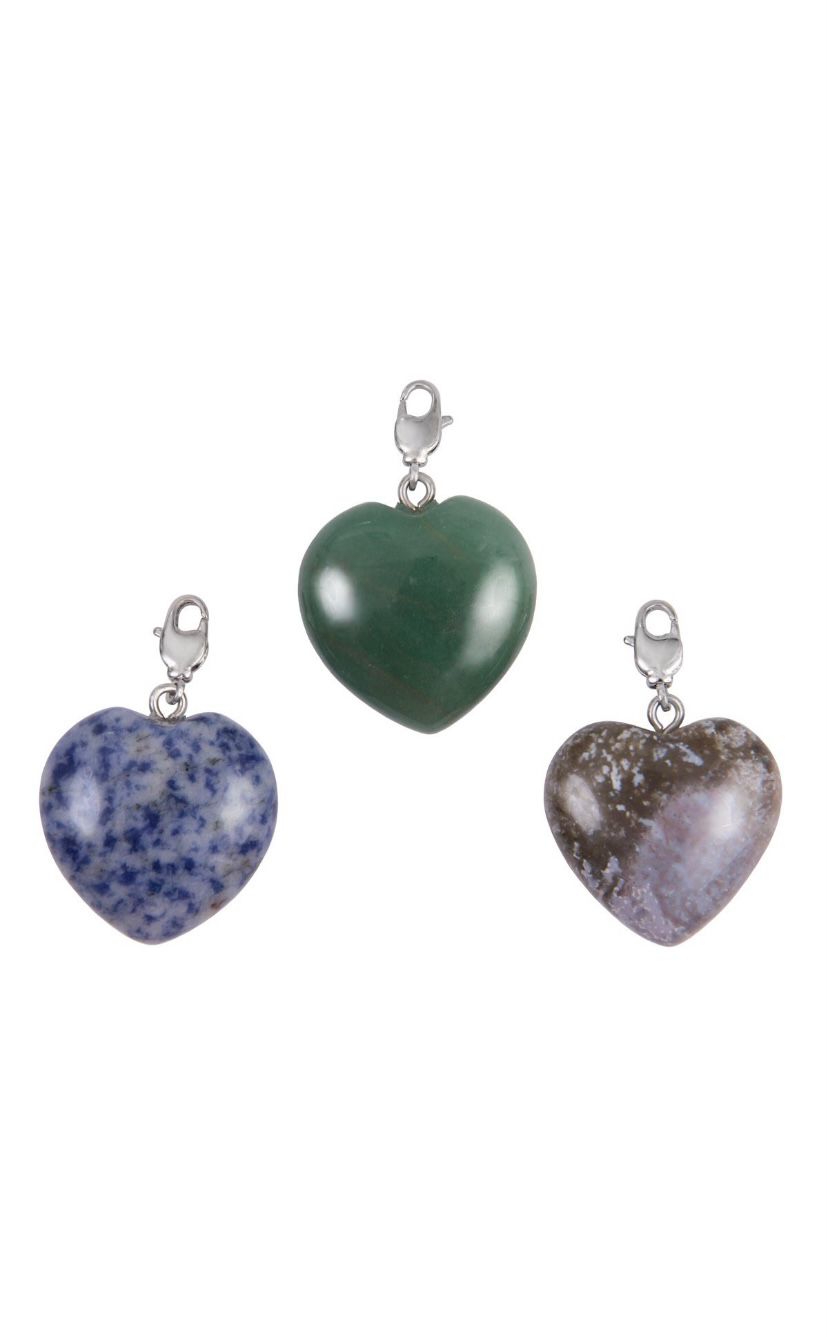 Кулон Сердце крупное из натуральных камней