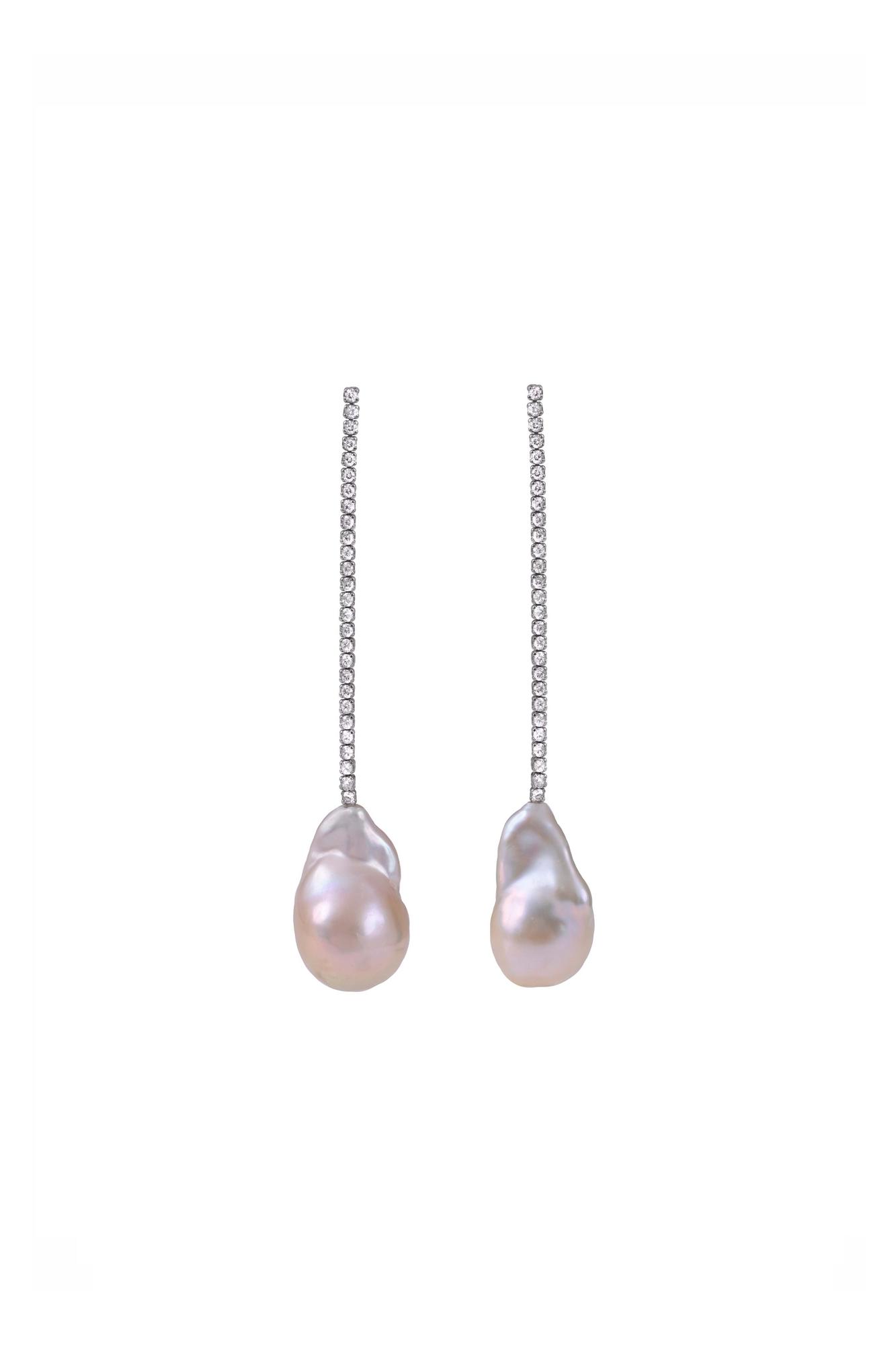 Серьги Kalla silver с барочным жемчугом