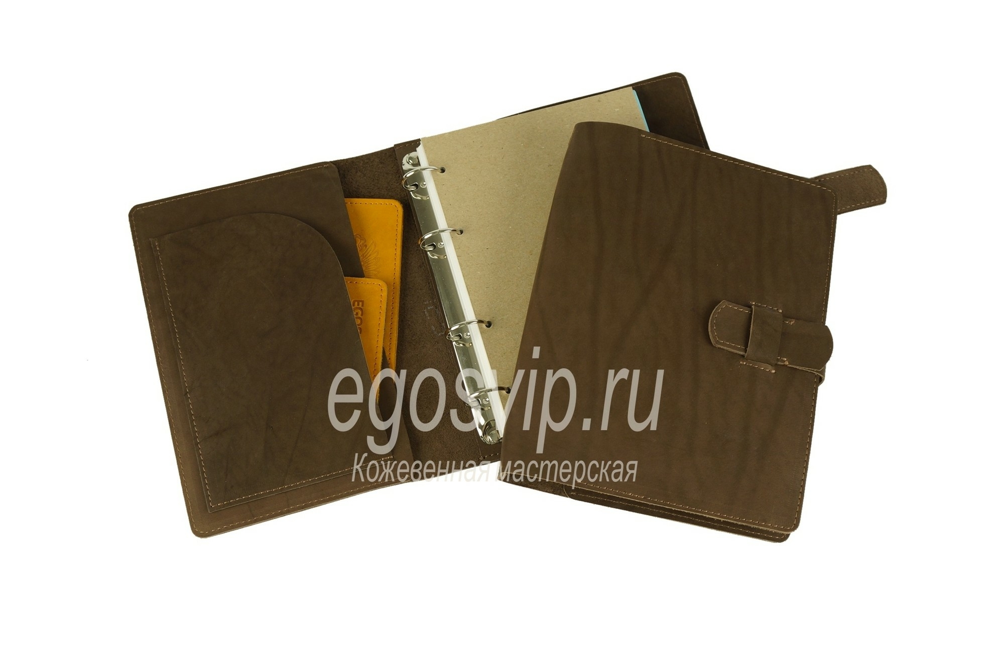 Блокнот кожаный на кольцах / мод. 98-01