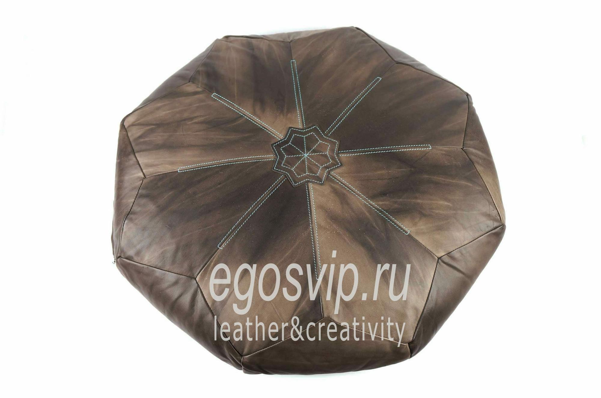 Кожаный пуфик / модель 15-01