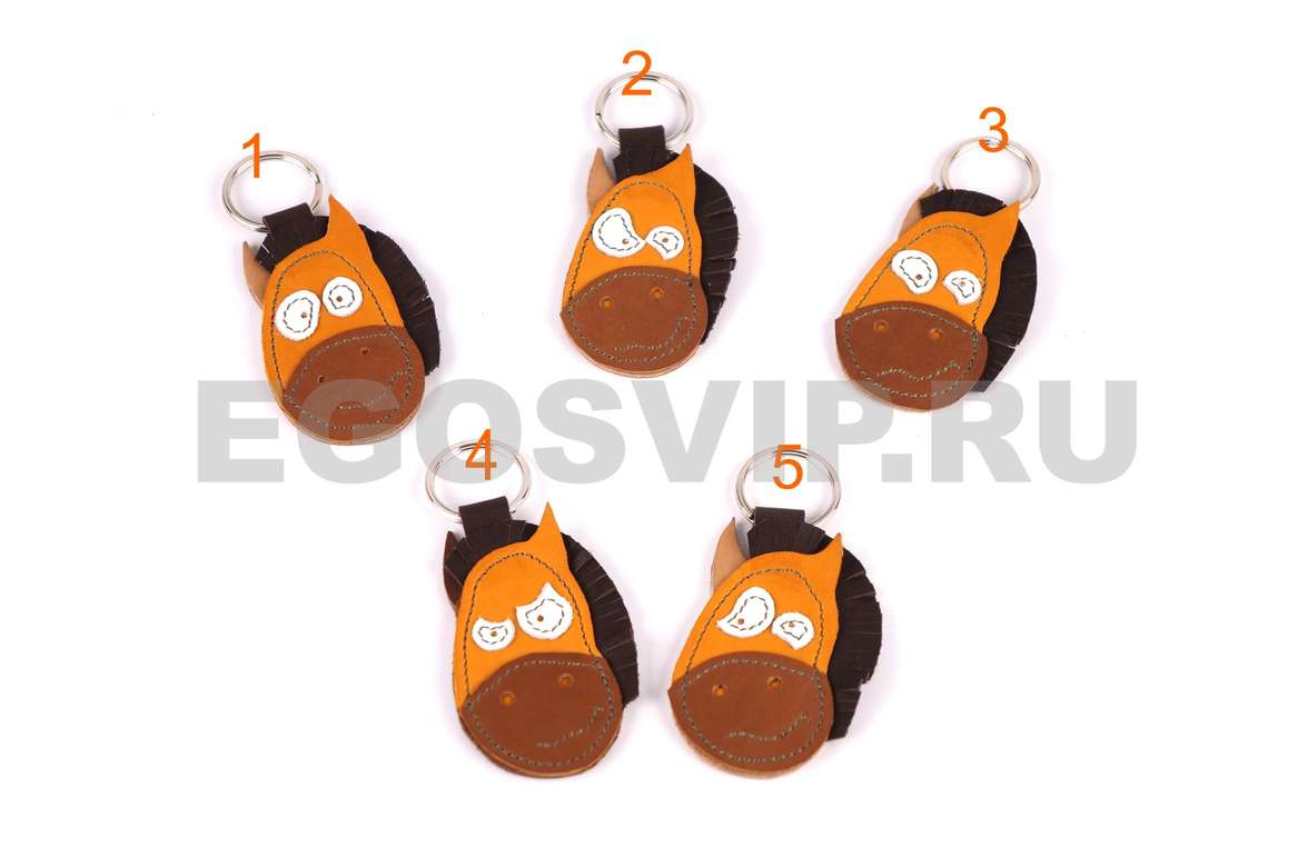 Брелок кожаный ручной работы ЛОШАДКА Тыгдым