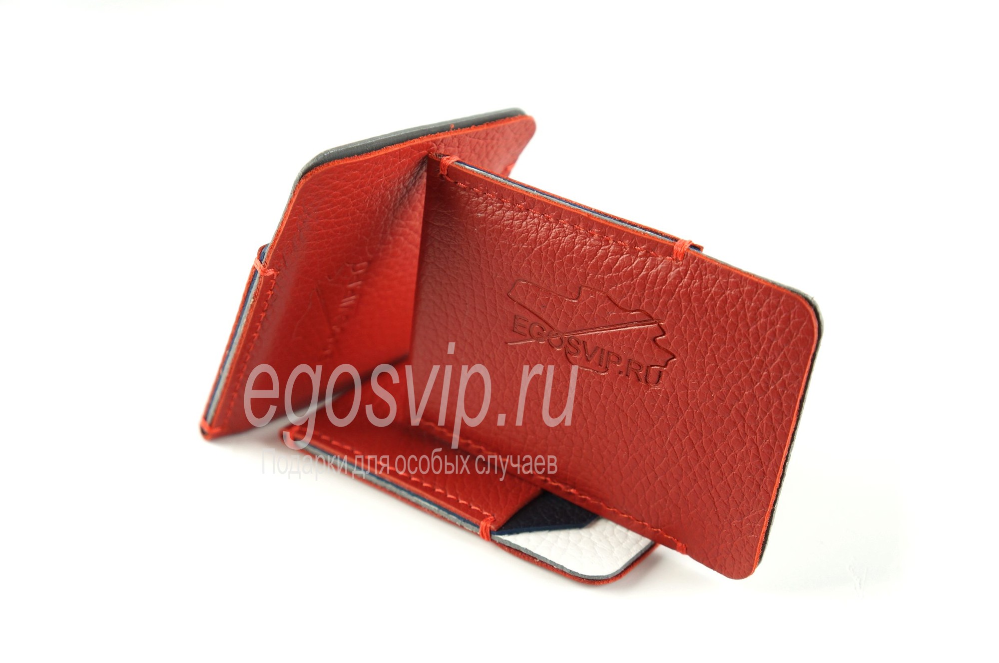 Кожаный кардхолдер с 3-мя отделами  / модель 29-03 триколор