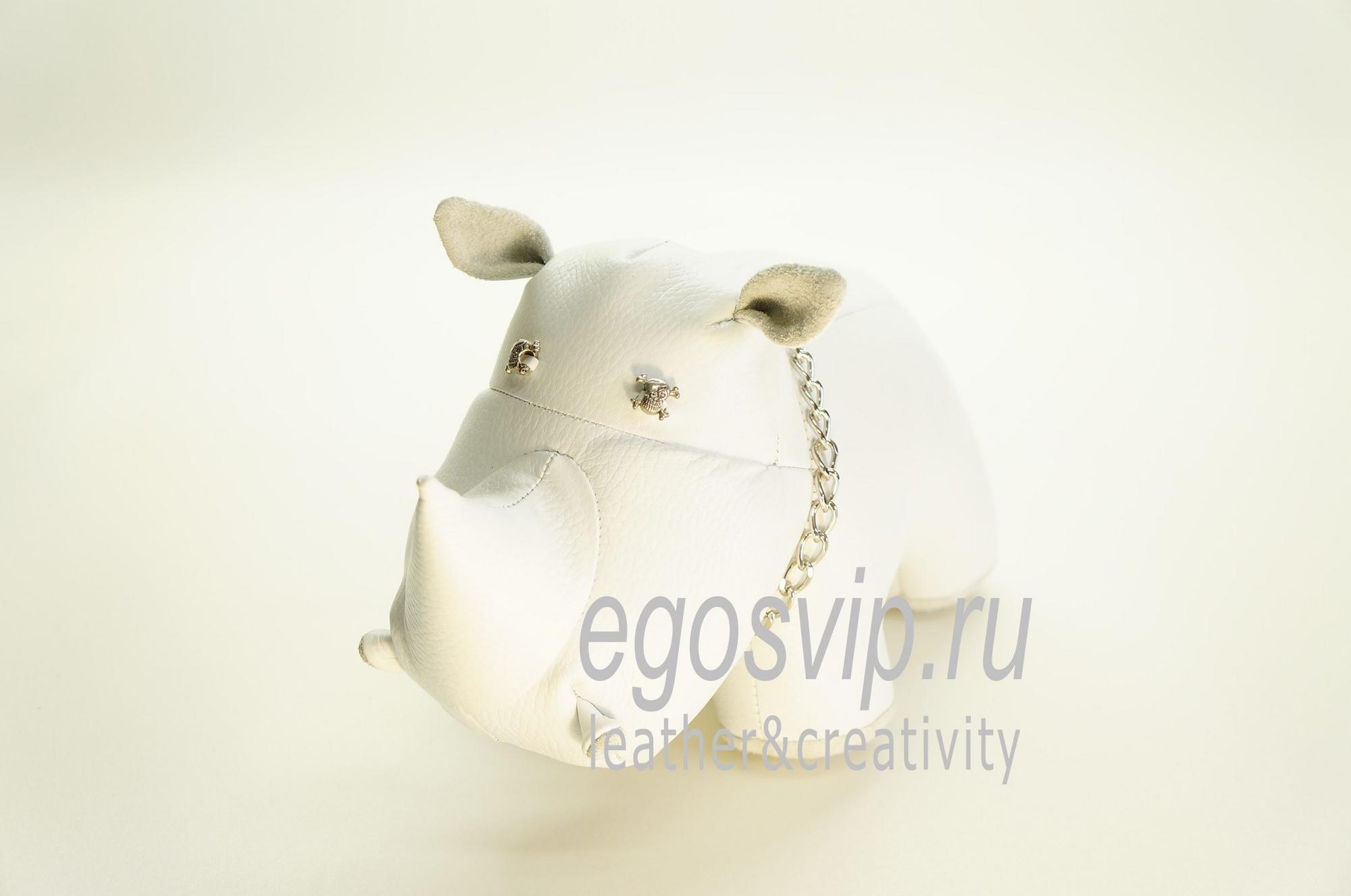 Предмет интерьера кожаный Носорог/ кожаное изделие ручной работы