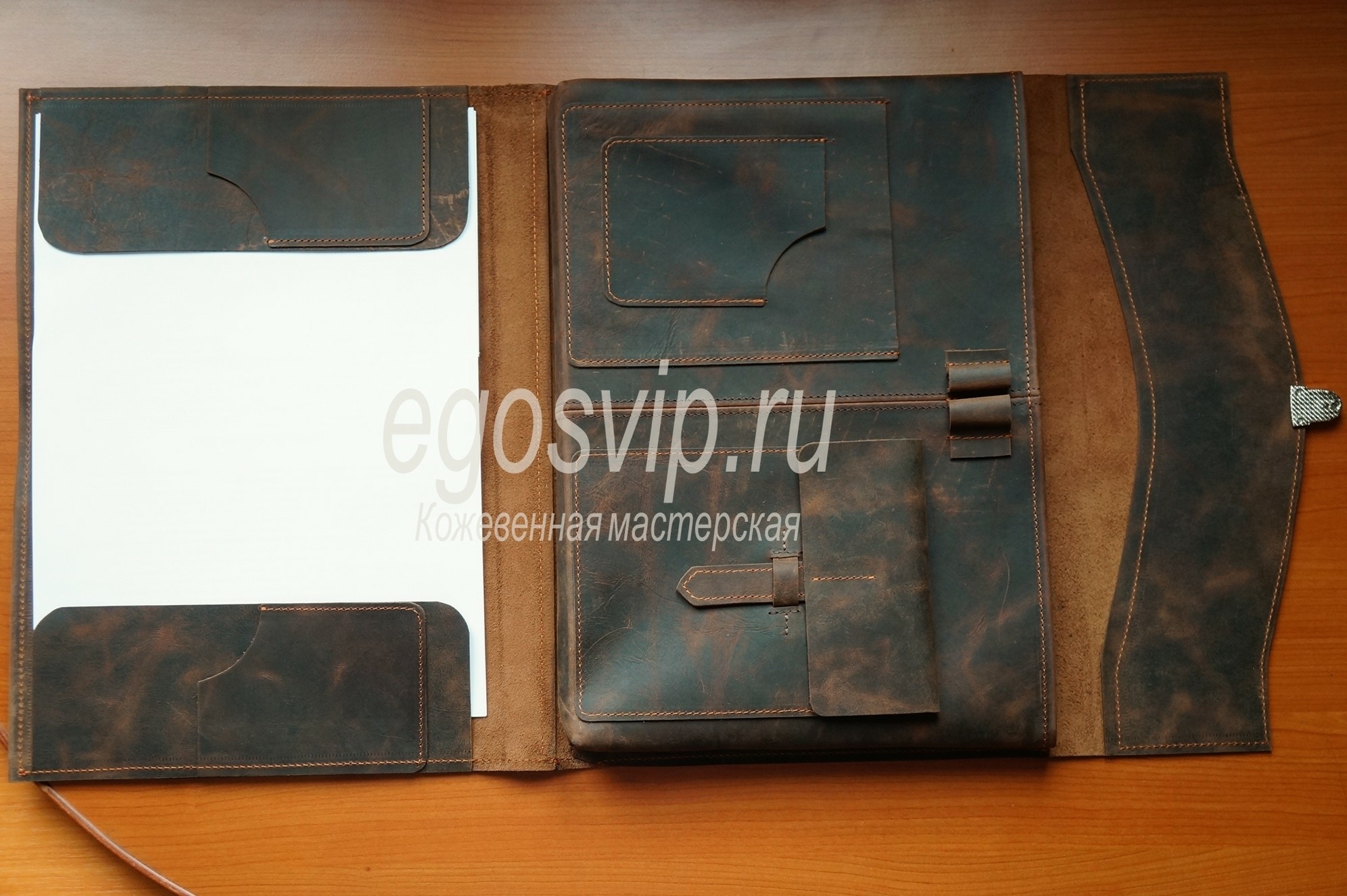 Кожаная папка ручной работы / egos / мод. 92-13