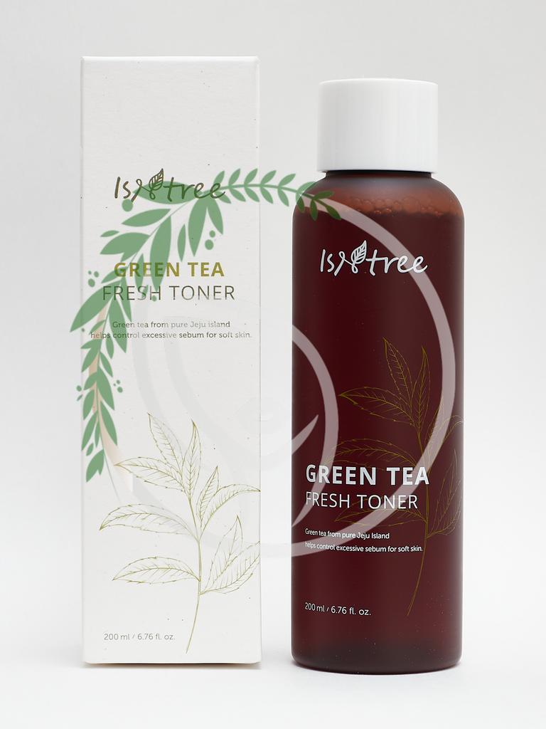 Освежающий бесспиртовый тонер на основе зелёного чая IsNtree Green Tea Fresh Toner 200 ml