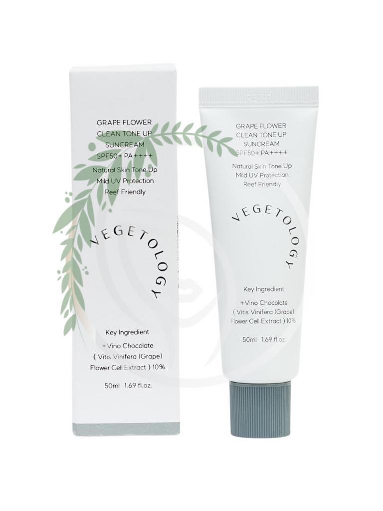 Тонирующий солнцезащитный крем VEGETOLOGY Grape Flower Clean Tone Up Suncream SPF50+ PA++++ 50 ml