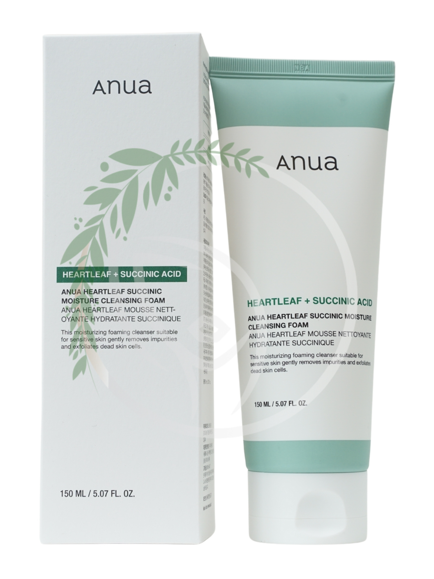 Успокаивающая пенка с янтарной кислотой Anua Heartleaf Succinic Moisture Cleansing Foam 150 мл