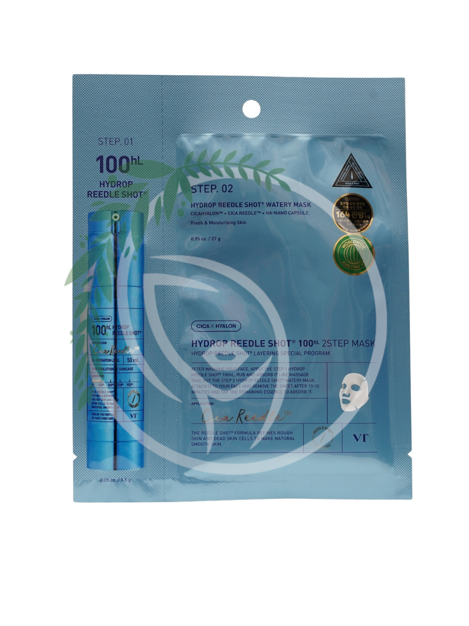 Двухступенчатая тканевая маска VT Cosmetics Hydrop Reedle Shot 100hL 2 Step Mask 1 шт