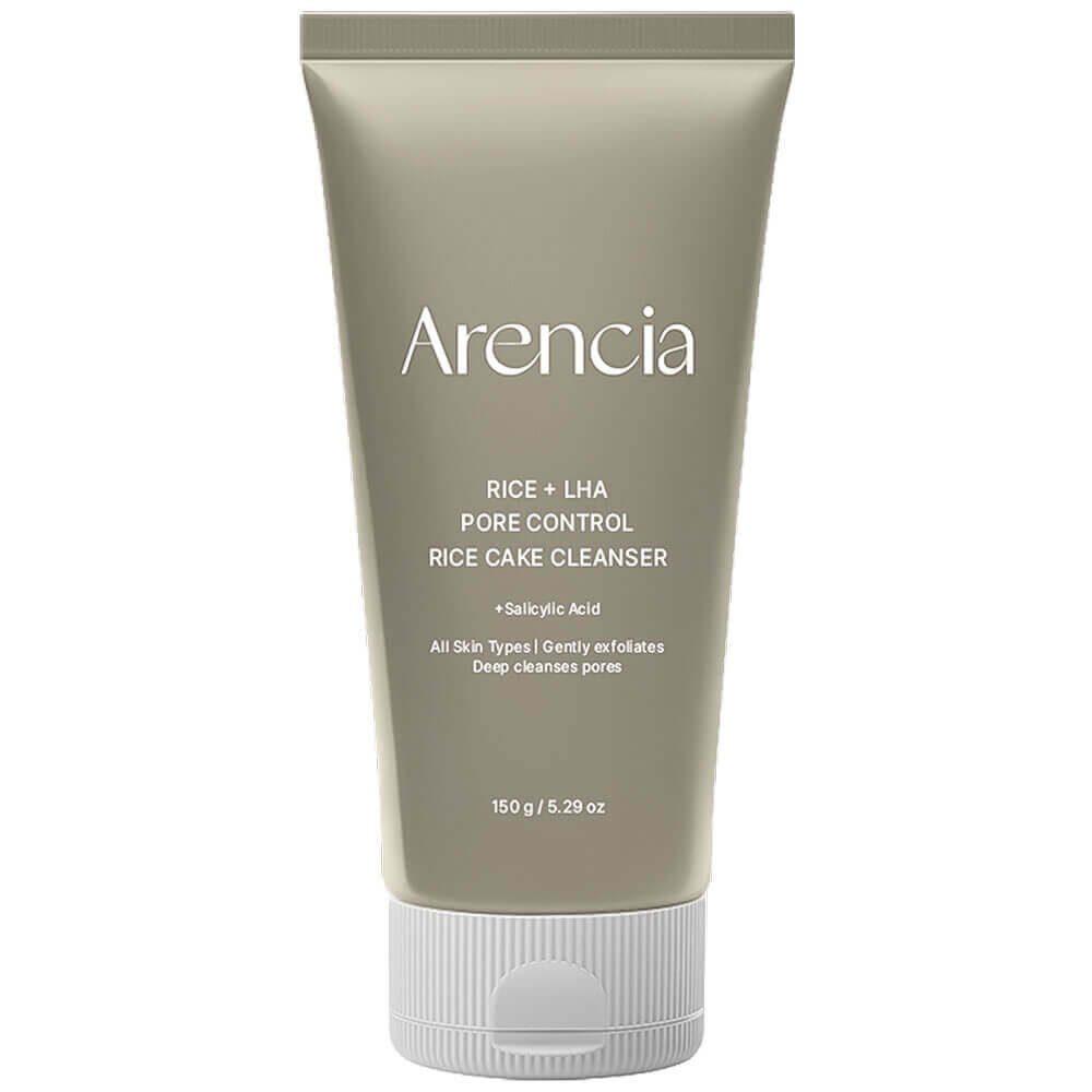 Пенка против черных точек с кислотами Arencia Rice + LHA Pore Control Rice Cake Cleanser 150g