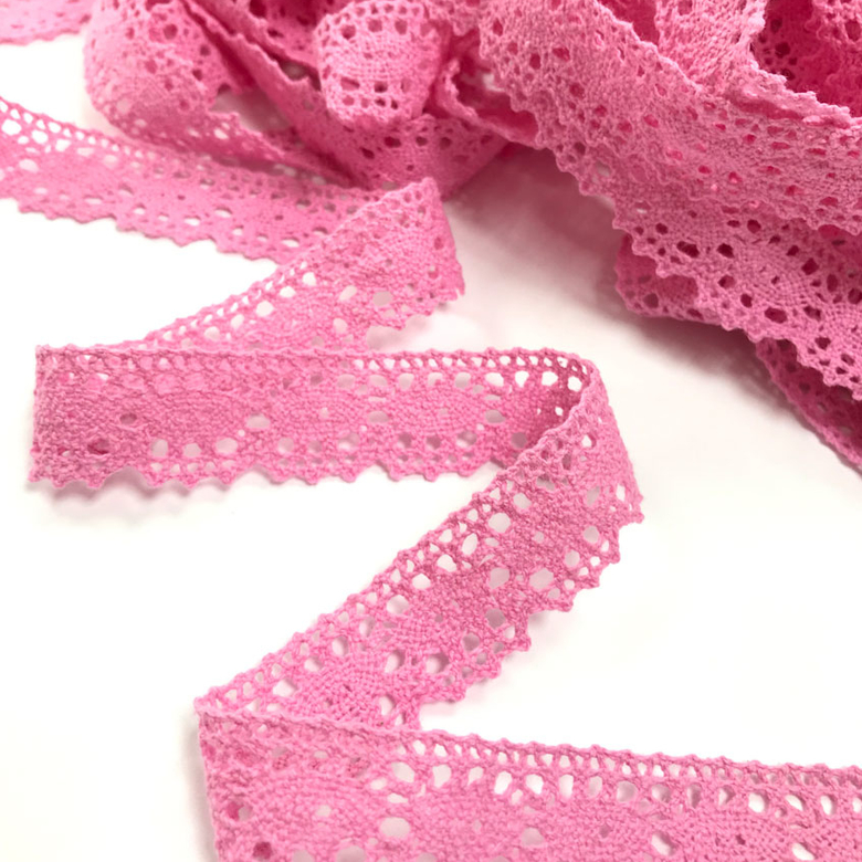 кружево хлопковое розовое