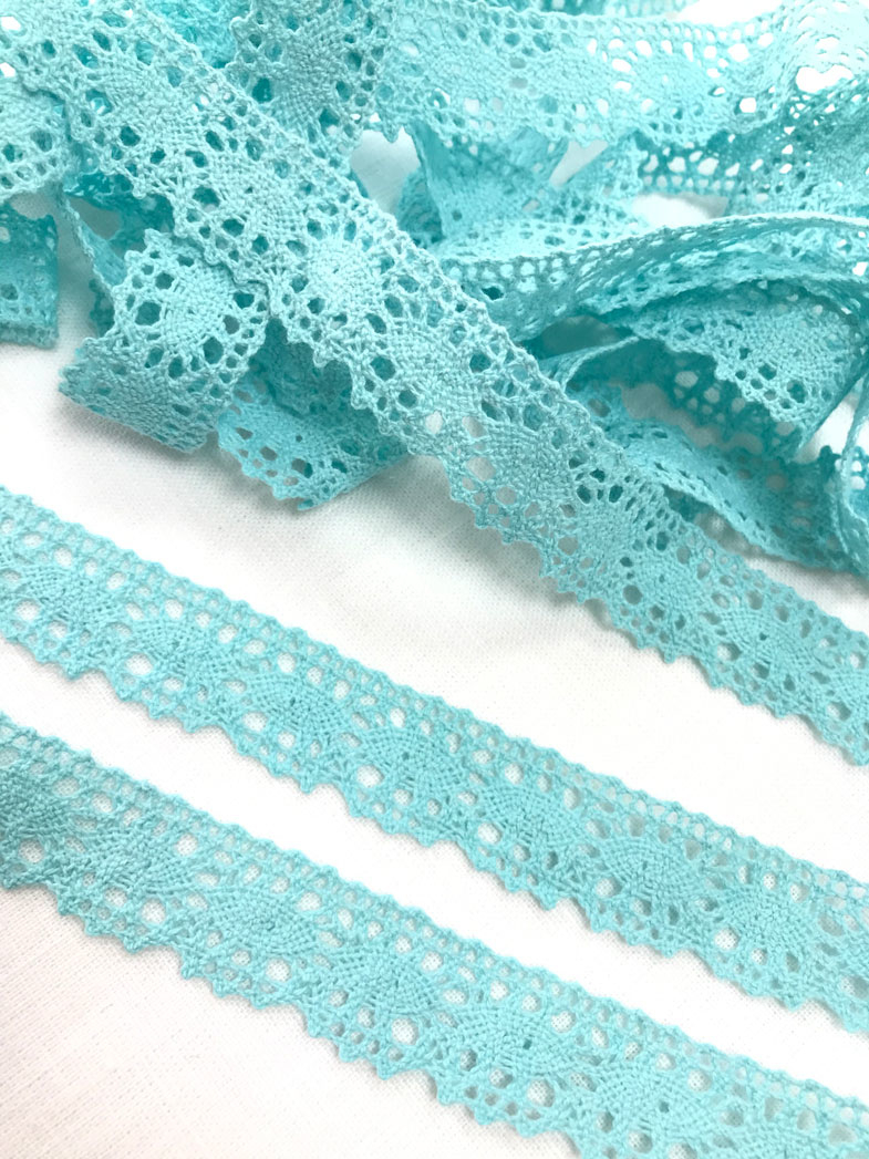 кружево хлопковое голубое