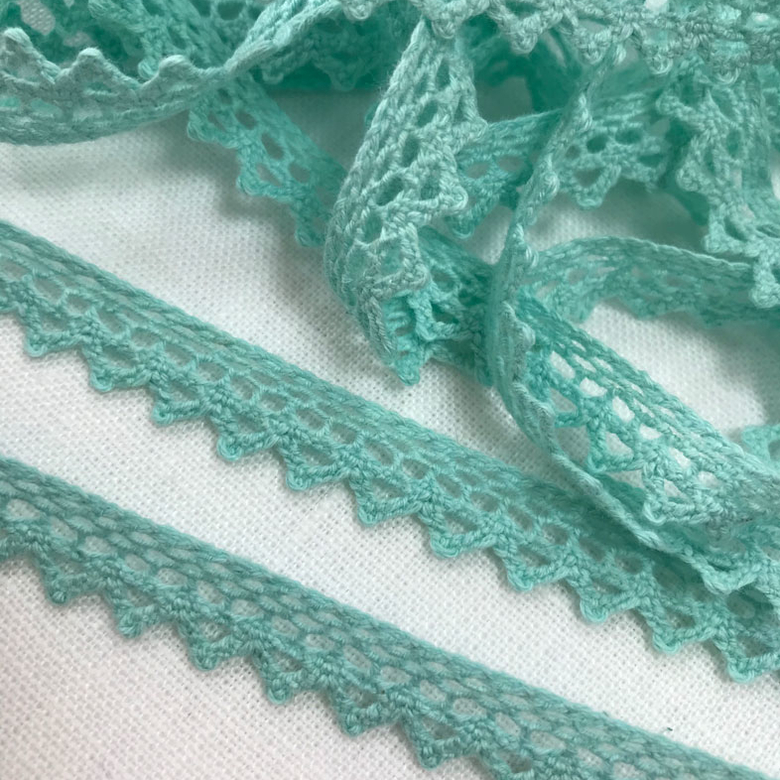кружево хлопковое голубое