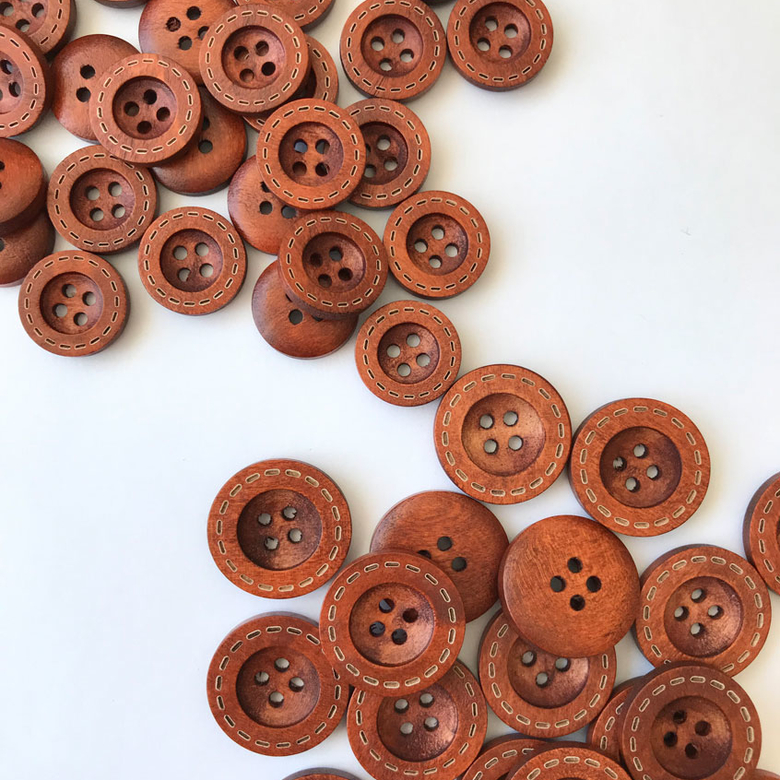 пуговица деревянная рыжая