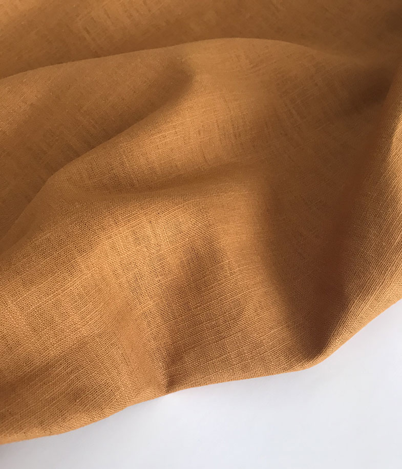 100% крапива ramie костюмная эко-ткани охра