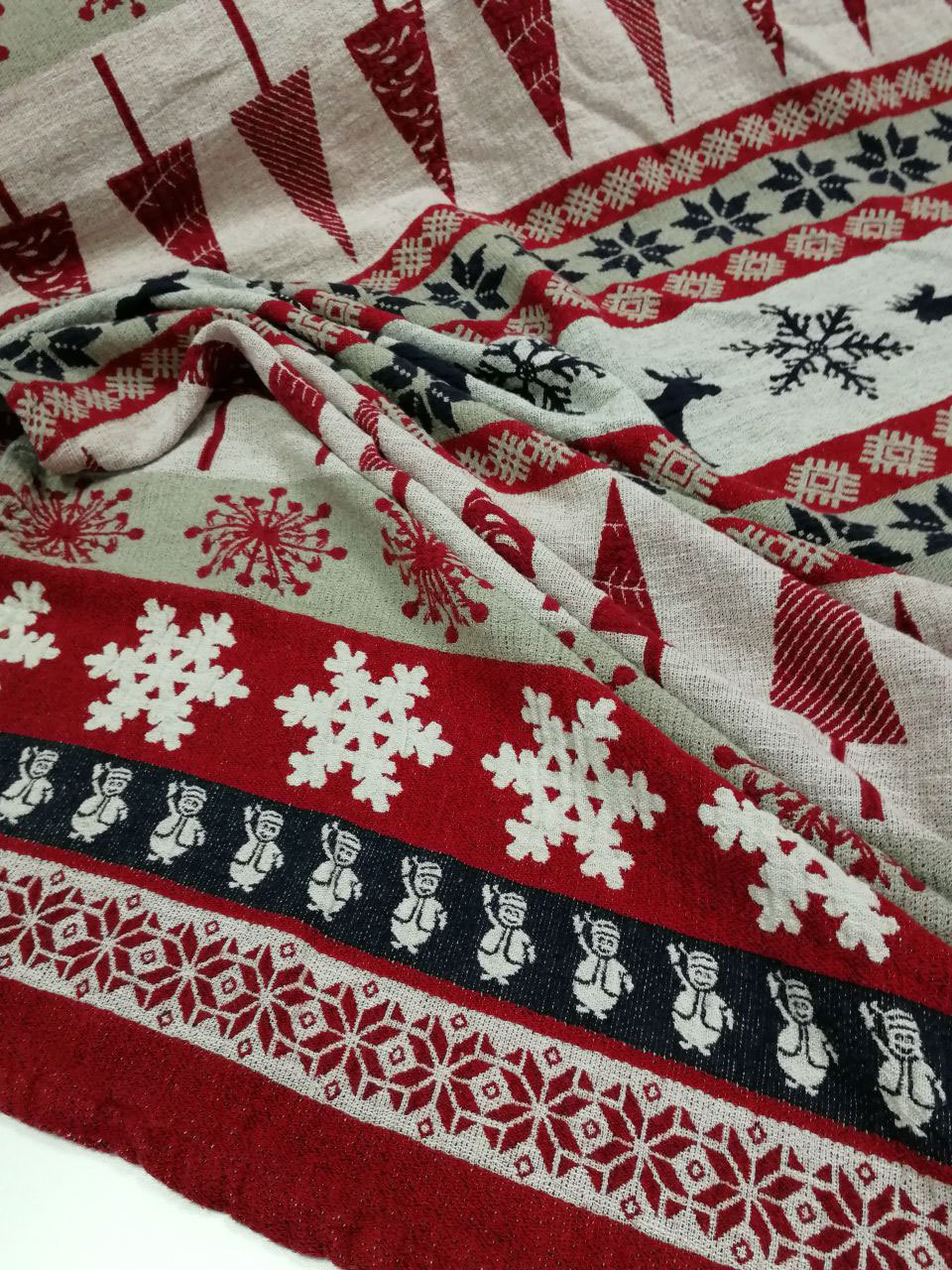 плед льняной новогодний