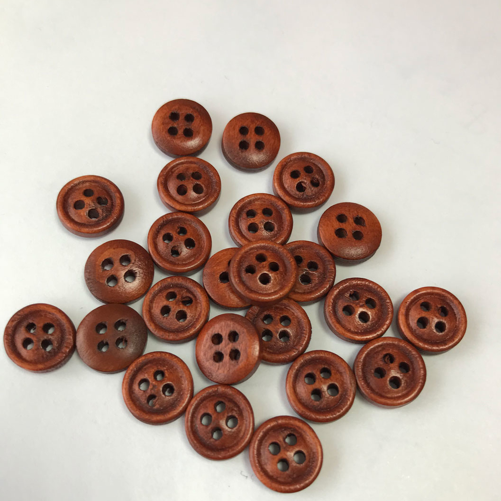 Пуговица деревянная W05 "Red"  9мм