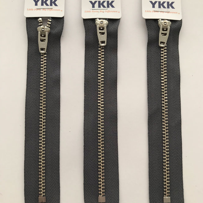 Молния YKK "Джинс" неразъемная металлическая (никель) в розницу