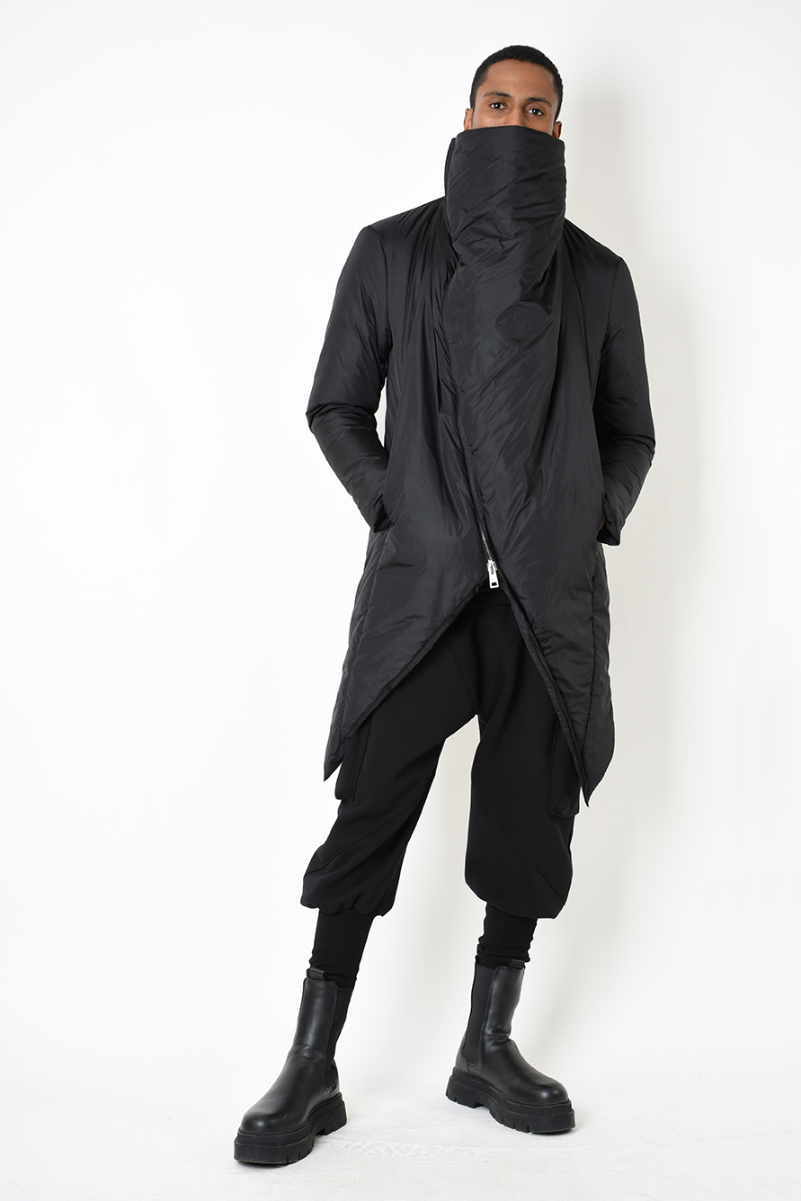 Асимметричная утепленная куртка с косой молнией LH