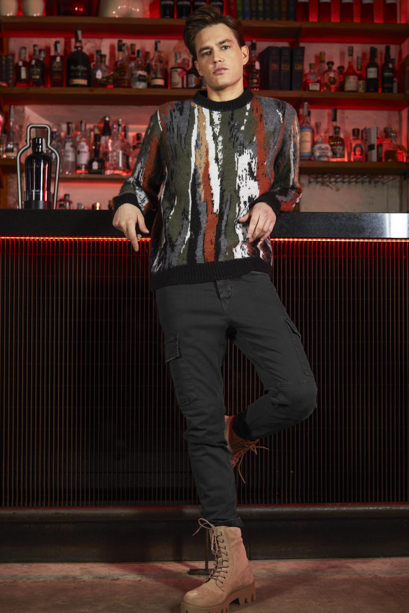 Эластичные узкие брюки из хлопка стрейч с накладными карманами Xagon