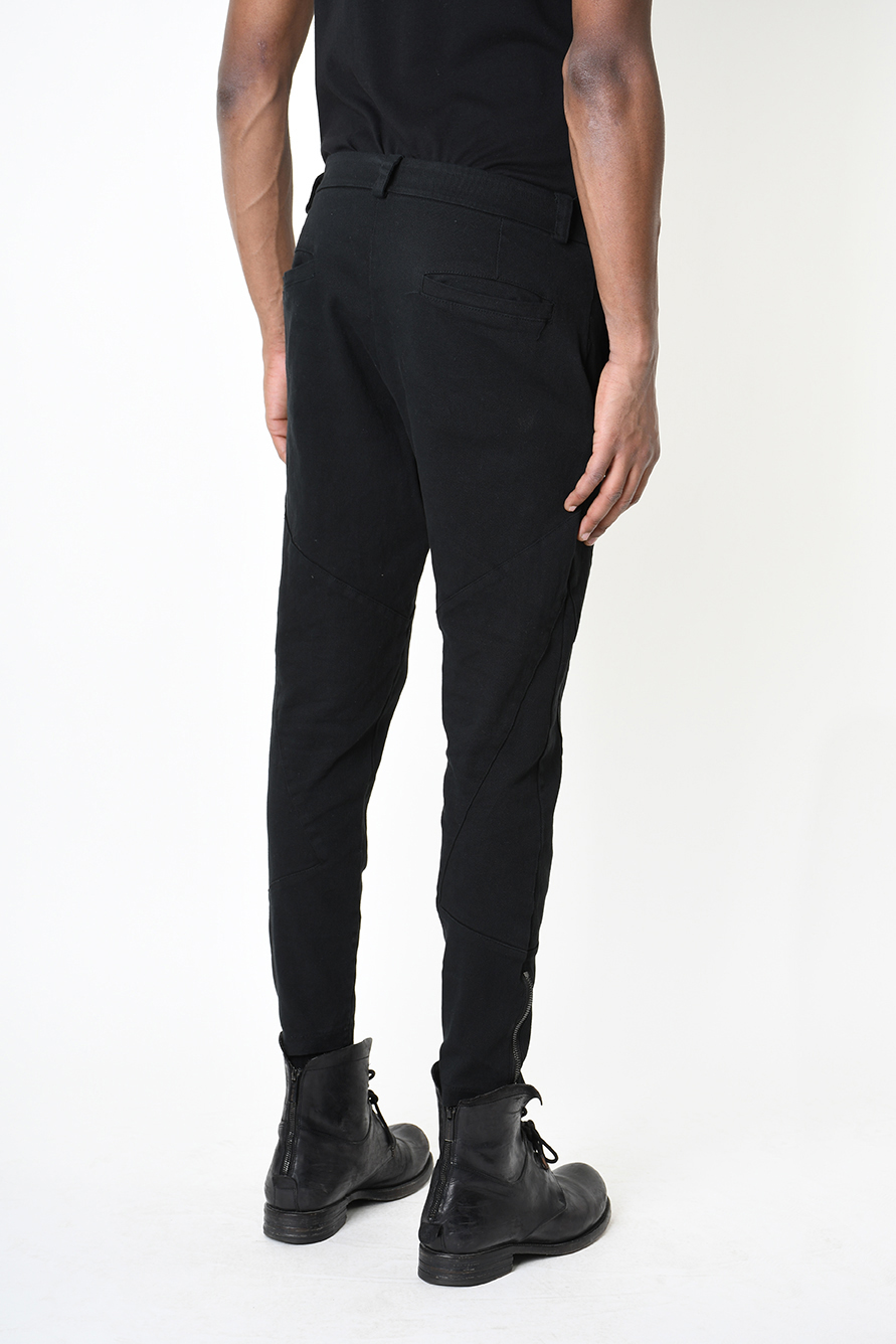 Узкие брюки из хлопкового габардина с молниями внизу LH