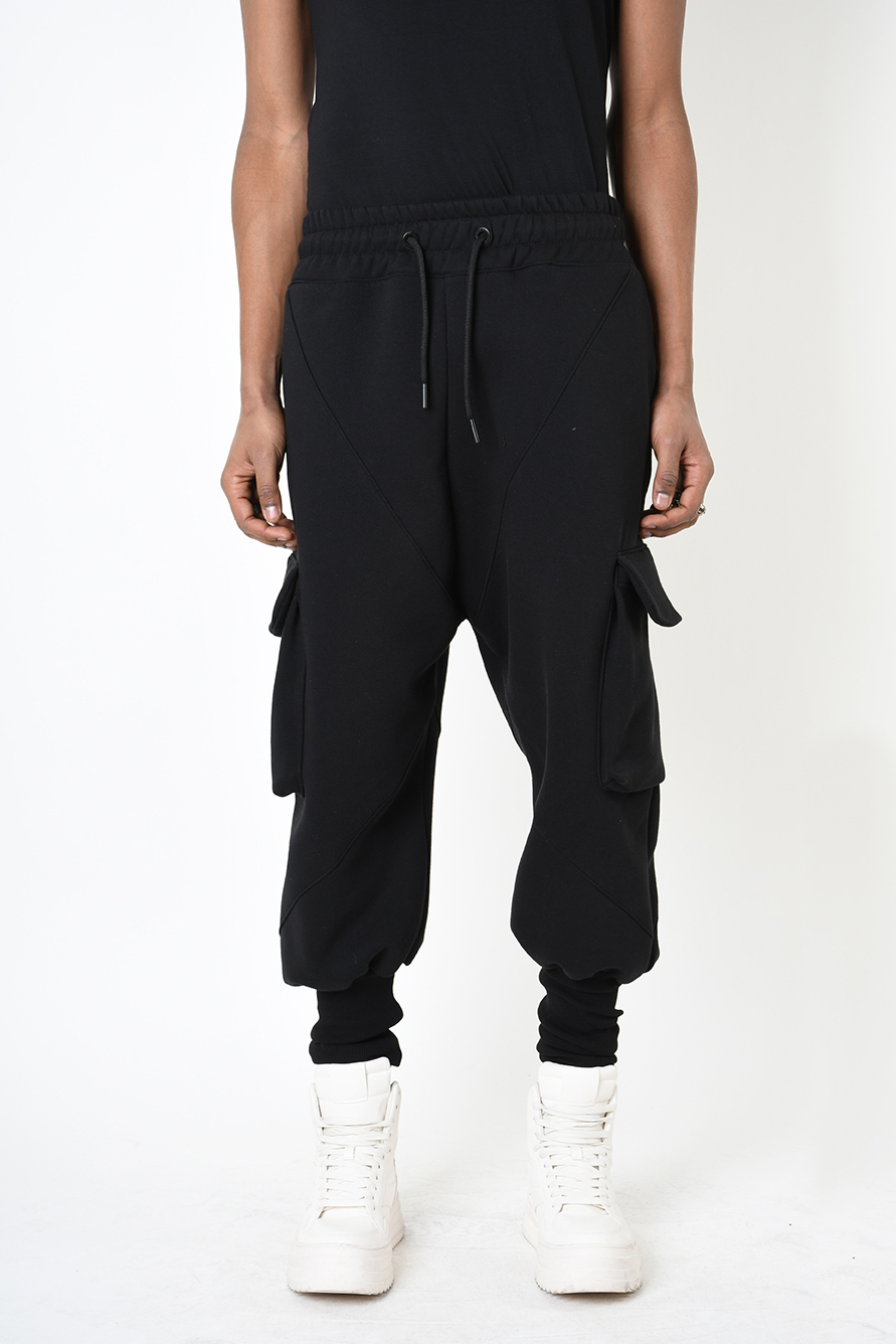 Брюки-карго с поясом кулиской и резинкой внизу LH