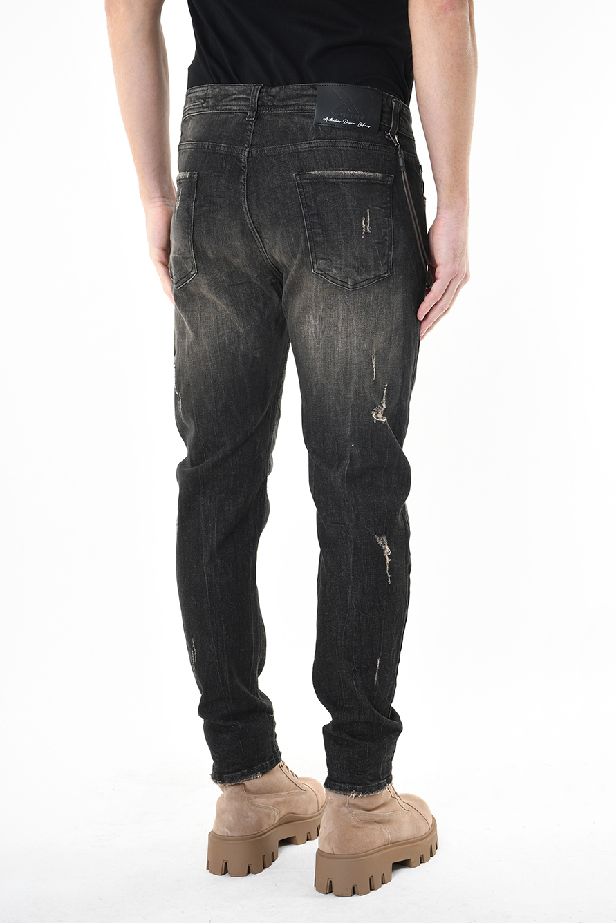 Серые выбеленные джинсы с разрывами и потертостями Xagon