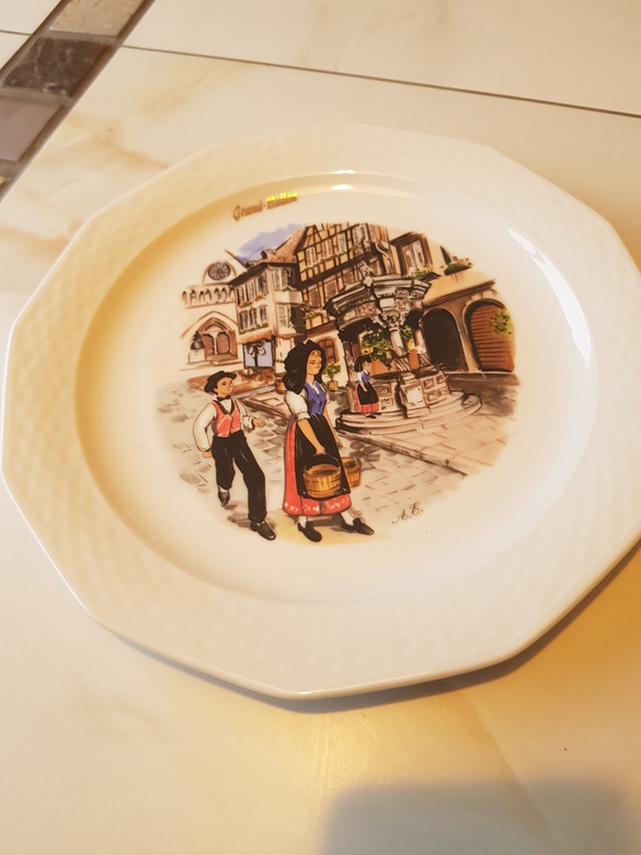 Тарелка десертная/декоративная d 24 см, фарфор, винтаж Франция