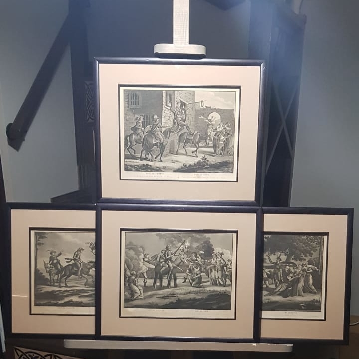 Серия гравюр  " ДОН КИХОТ" 4 шт, Франция, 42х35