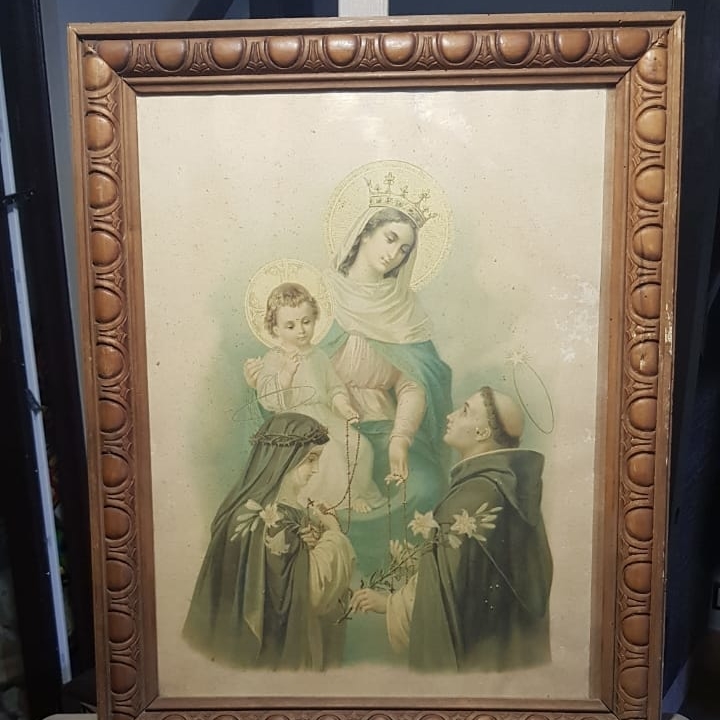 Гравюра на холсте конец ХIХ в, деревянная, резная рама, Франция, 48х60