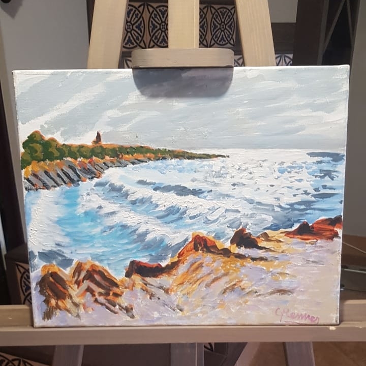 Картина "Море", 41х33, Франция