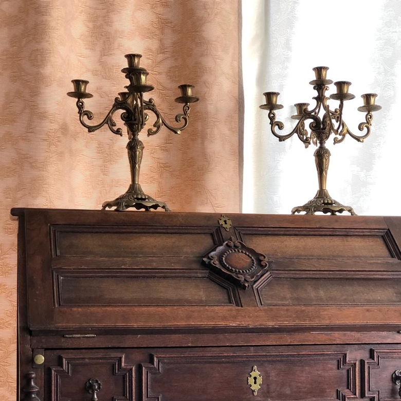 Пара каминных подсвечников бронза " Serie Extra Lusso", 5 рожков, Франция