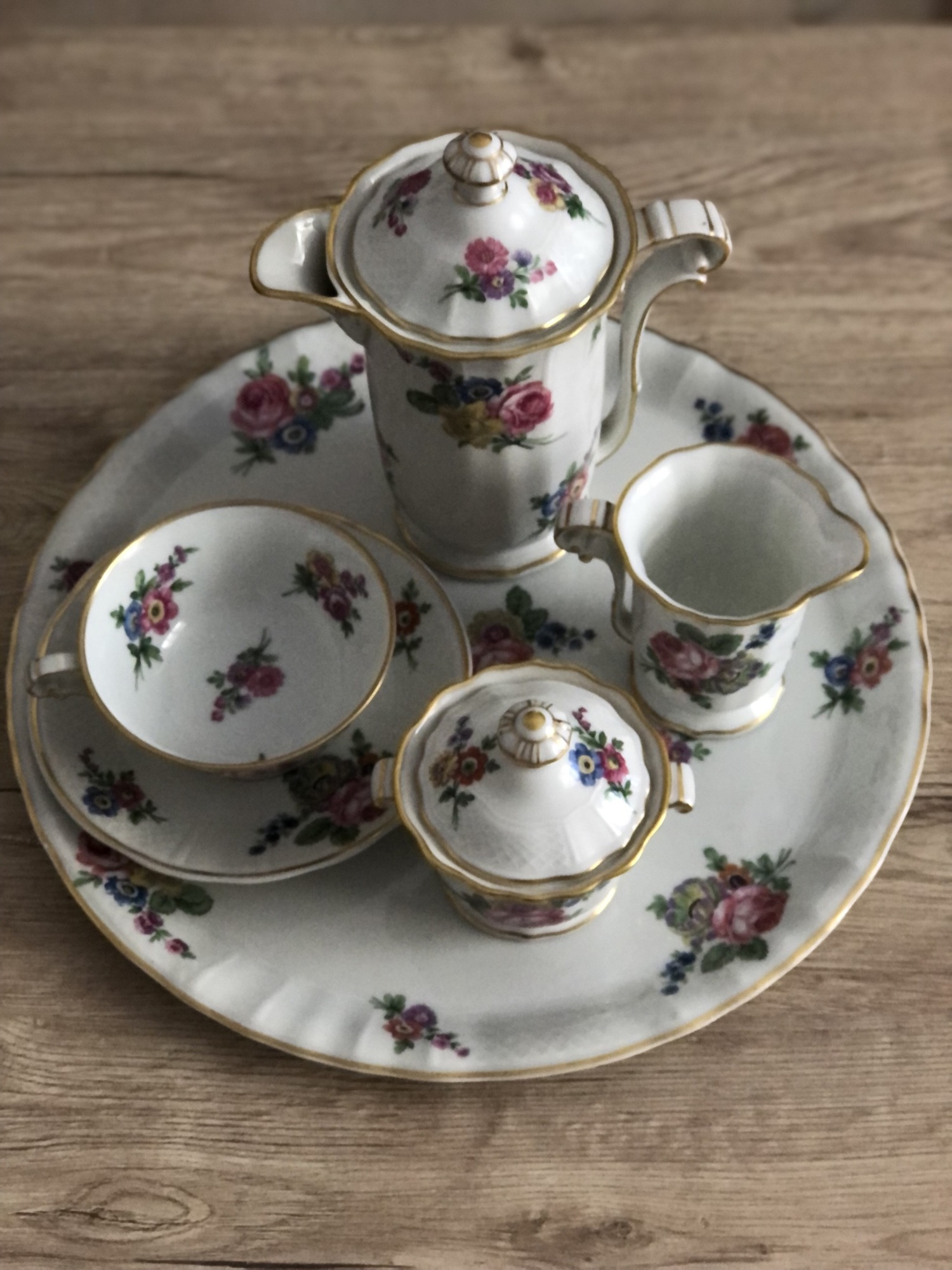 КОФЕЙНЫЙ СЕРВИЗ фарфор LIMOGES BERNARDAUD "TRIANON" антиквариат ФРАНЦИЯ 6 предметов