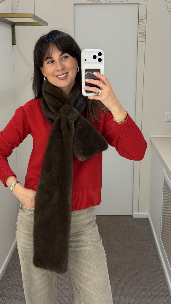 Шарф из экомеха с петлей