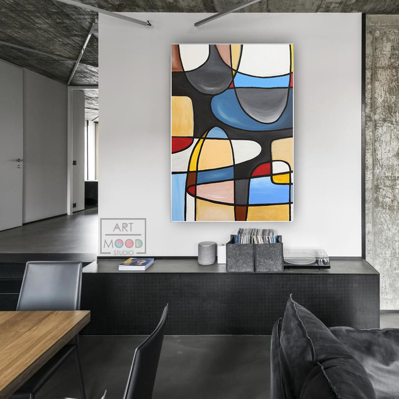 КАРТИНА АБСТРАКЦИЯ OVAL CUBISM