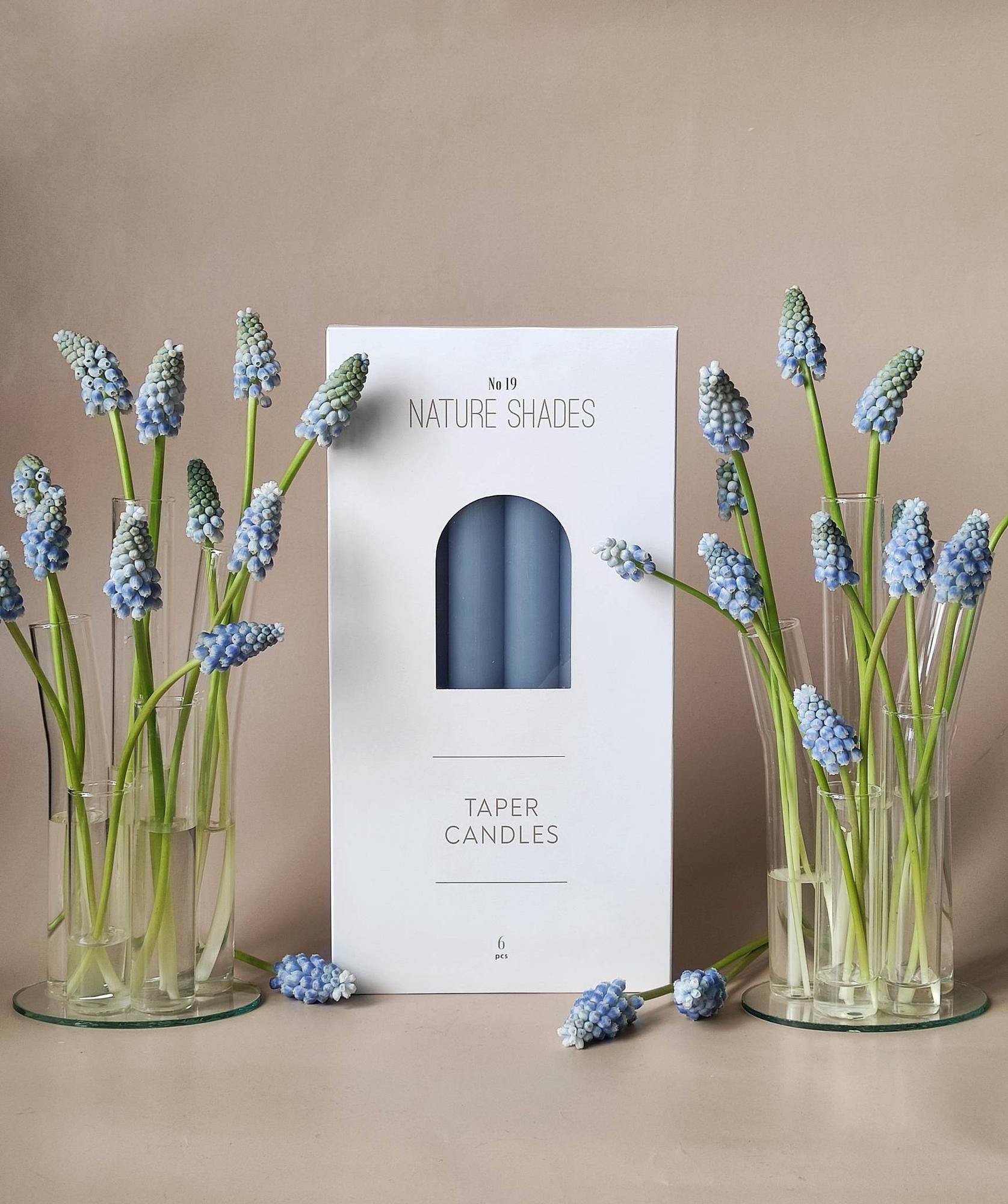 TABLE CANDLES SET 6 PCS BLUE FROST