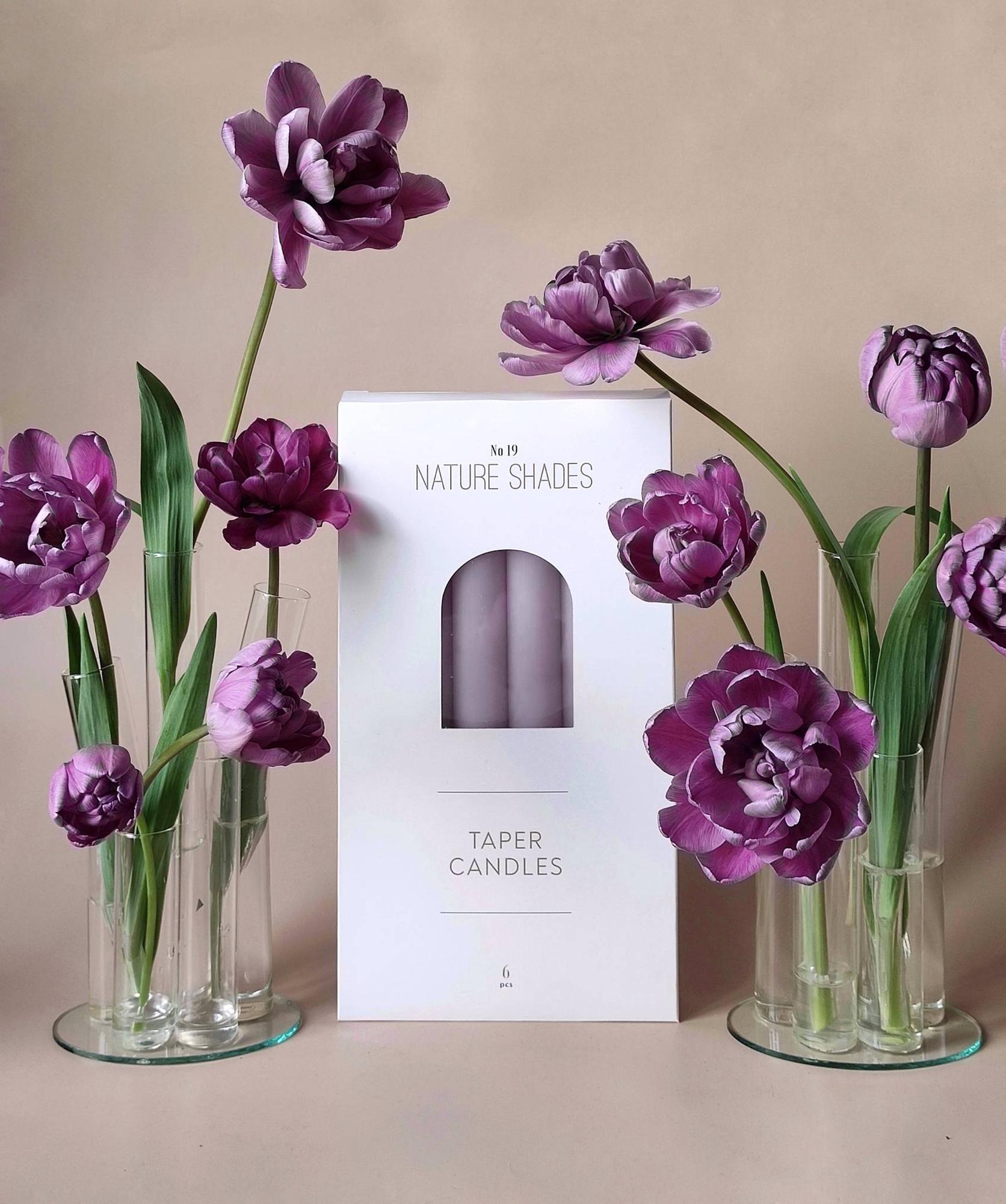TABLE CANDLES SET 6 PCS LILAC