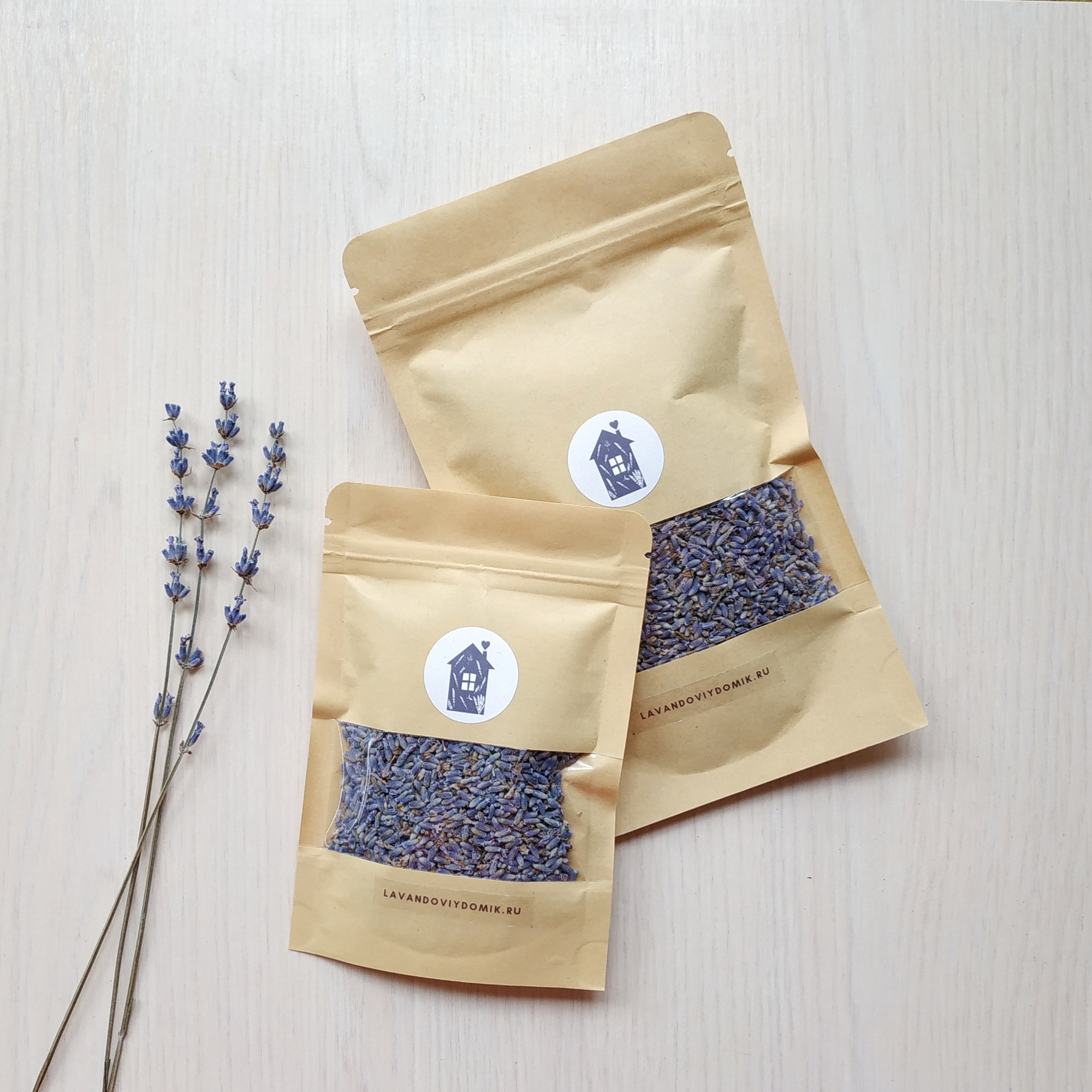 Кулинарная лаванда в крафт пакете с зип-застежкой