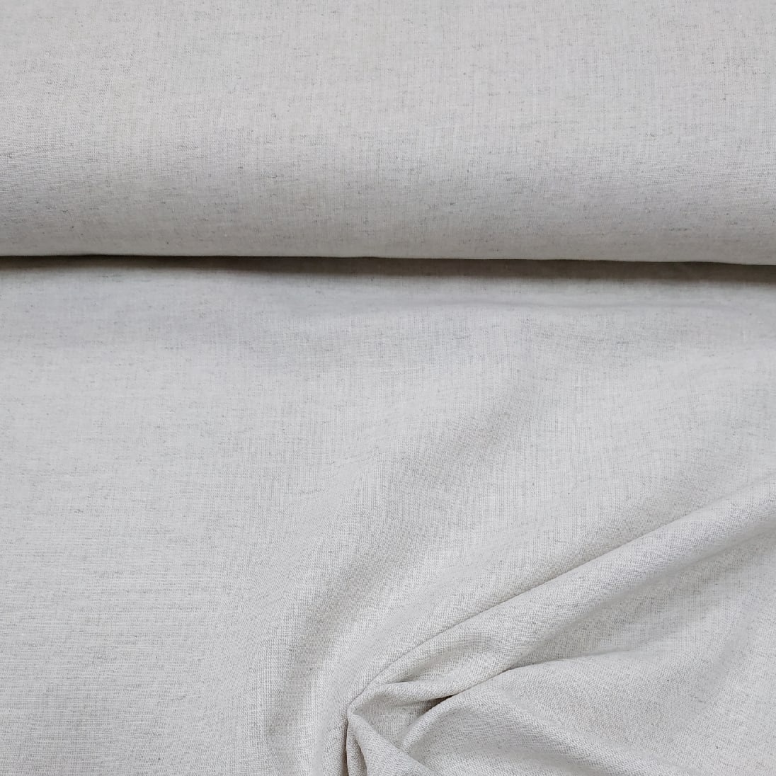 Ткань Полуварёная льняная, натурального цвета, 150 см