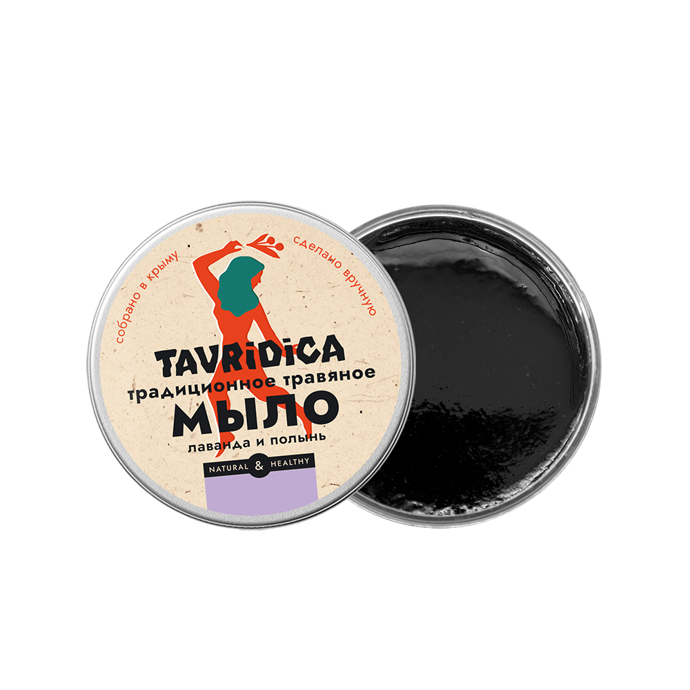 Традиционное мягкое мыло на диких травах Лаванда и полынь, серия Tavridica